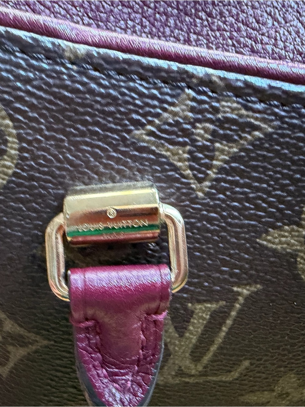 Louis Vuitton Monogram Canvas Plum Trim Top-Handle Satchel - Picture 9 of 13